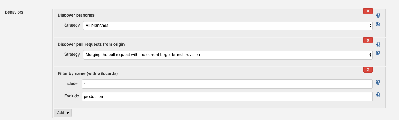 Branch discovery settings