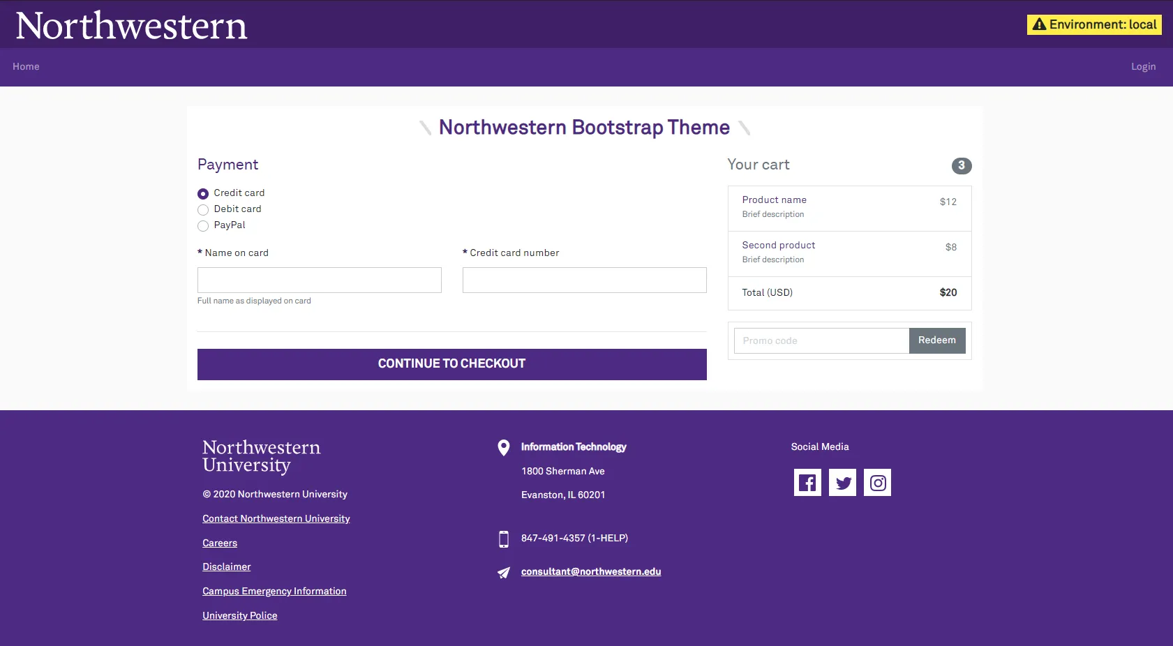 Purple container layout