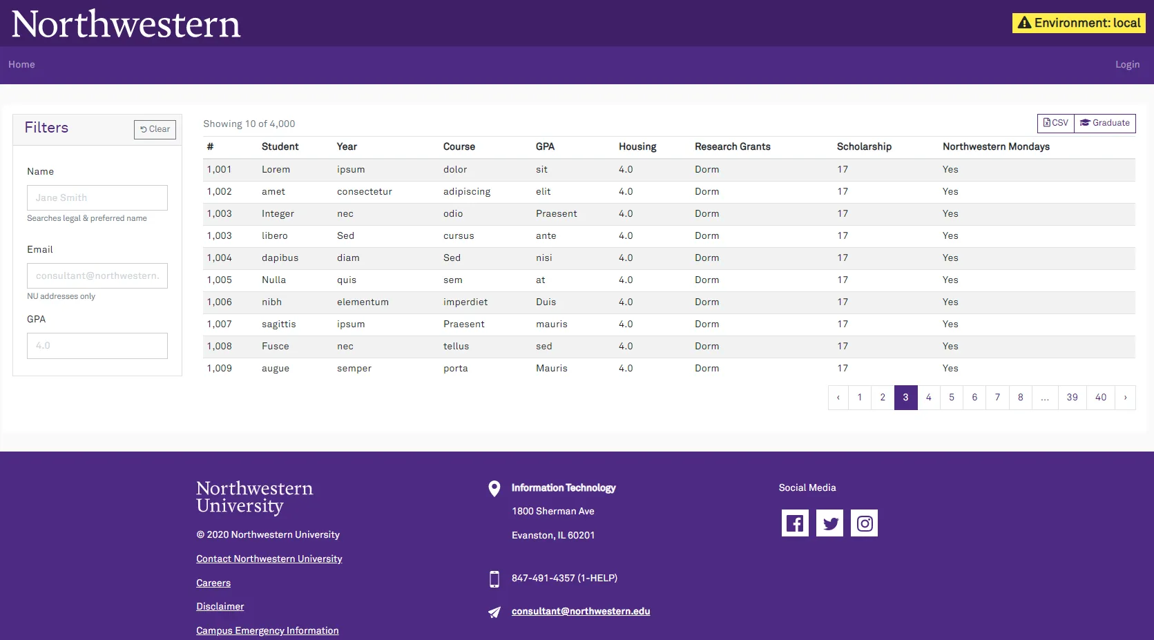 Purple widescreen layout